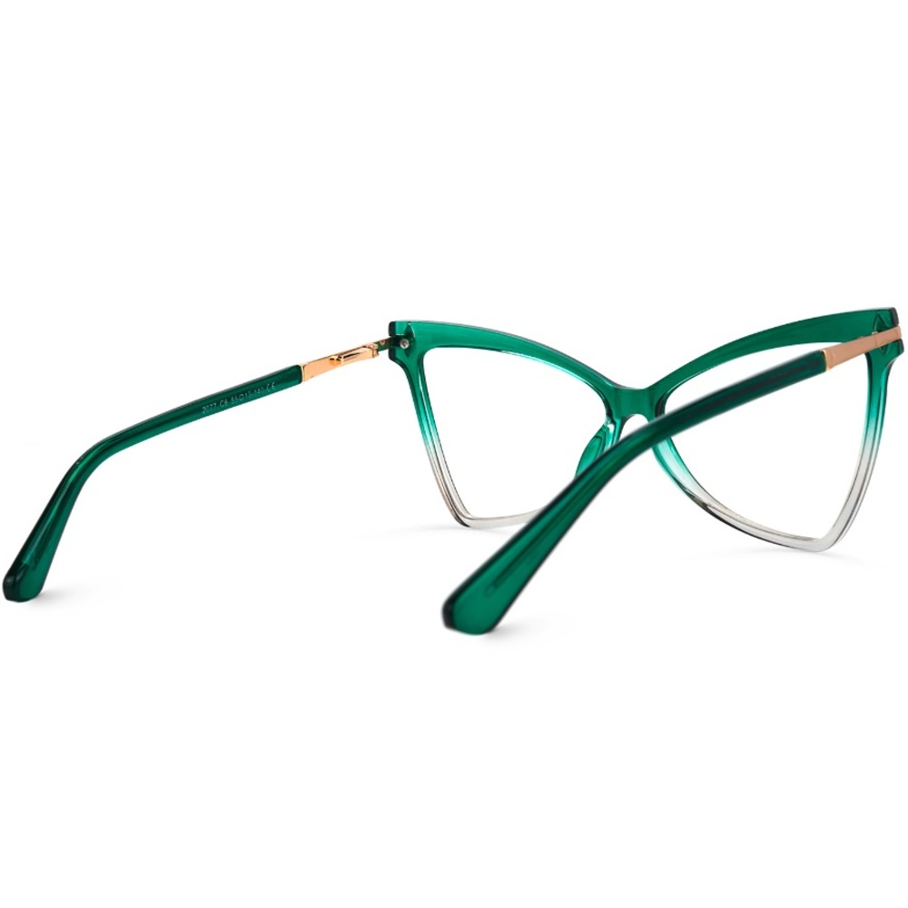ZEELOOL-5.00 Prescription Kelly Green Ombré Large Frame Fashion Glasses - Picture 4 of 6